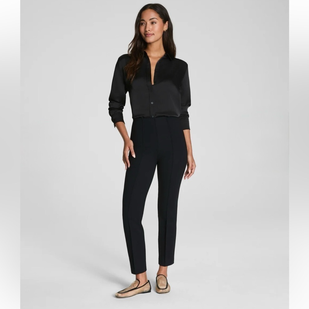 Spanx Perfect Black Pull-On Trousers Size Medium 27” Inseam